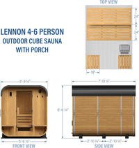 Traditional Cedar Outdoor Sauna Designed for Home Recovery, 4-6 Person Capacity, Electric Heater, Wi-Fi Control