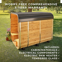 Traditional Cedar Outdoor Sauna Designed for Home Recovery, 4-6 Person Capacity, Electric Heater, Wi-Fi Control