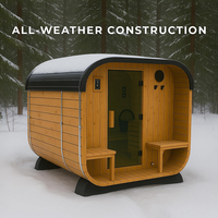 Traditional Cedar Outdoor Sauna Designed for Home Recovery, 4-6 Person Capacity, Electric Heater, Wi-Fi Control