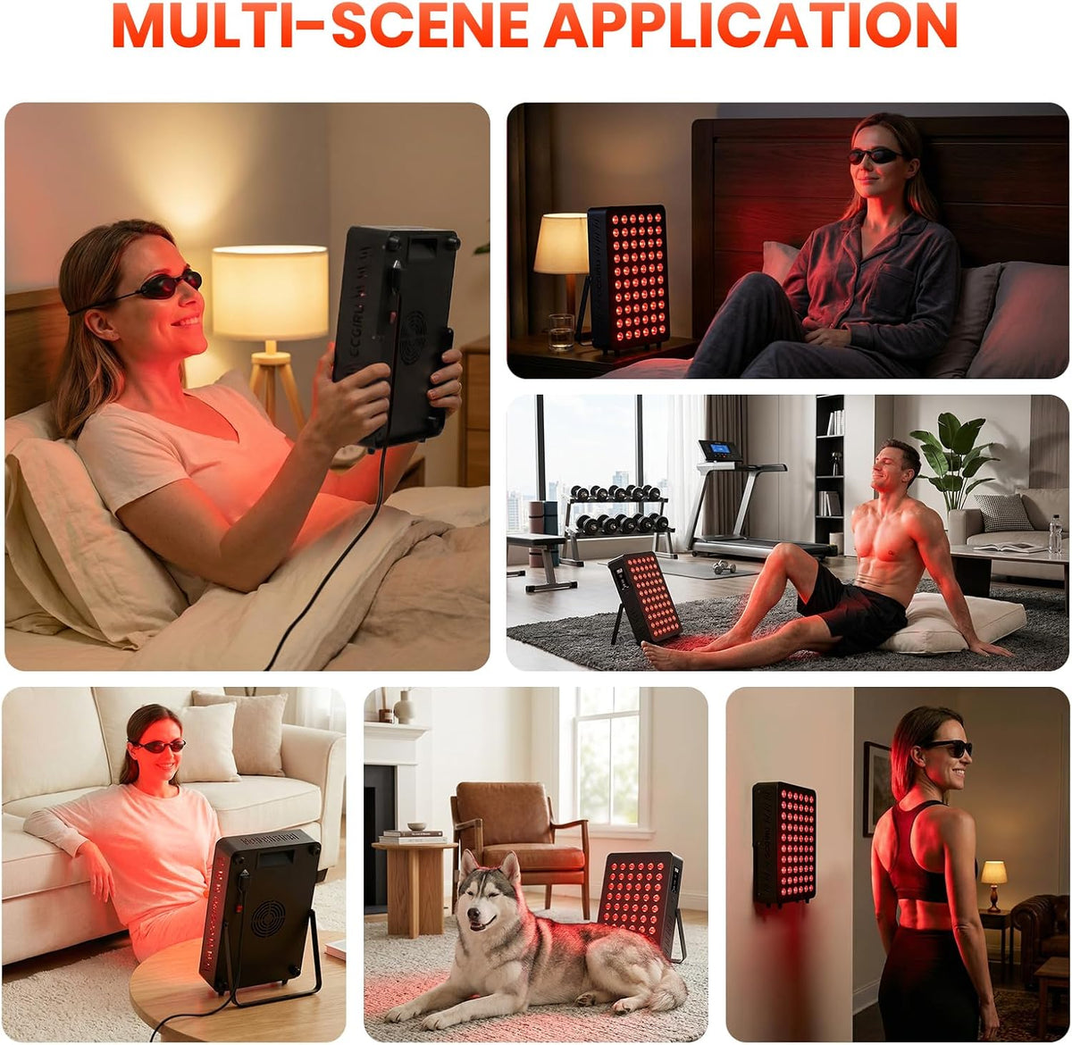 Red Light Therapy Panel, 660Nm Red & 850Nm near Infrared Light Therapy Device for Body Face with 60 Dual Chip Leds, Timer, Adjustable Stand & Hidden Handle,Upgraded High Power Red Light Therapy Device