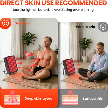 Red Light Therapy Panel, 660Nm Red & 850Nm near Infrared Light Therapy Device for Body Face with 60 Dual Chip Leds, Timer, Adjustable Stand & Hidden Handle,Upgraded High Power Red Light Therapy Device
