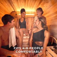 Traditional Cedar Outdoor Sauna Designed for Home Recovery, 4-6 Person Capacity, Electric Heater, Wi-Fi Control