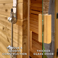 Traditional Cedar Outdoor Sauna Designed for Home Recovery, 4-6 Person Capacity, Electric Heater, Wi-Fi Control