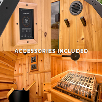 Traditional Cedar Outdoor Sauna Designed for Home Recovery, 4-6 Person Capacity, Electric Heater, Wi-Fi Control