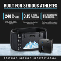 Cold Plunge Tub, 248 Gallon, 1 Horsepower, Heavy-Duty Ice Bath Tub for Athletes with Hot & Cold, Portable Inflatable Plunge Chiller with Water Treatment Kit, Immersion Therapy, Wifi (Black, 1 Set) — Results & Stats