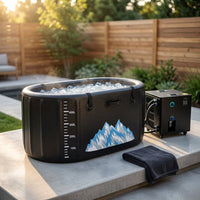 Cold Plunge Tub, 248 Gallon, 1 Horsepower, Heavy-Duty Ice Bath Tub for Athletes with Hot & Cold, Portable Inflatable Plunge Chiller with Water Treatment Kit, Immersion Therapy, Wifi (Black, 1 Set) — Studio Shot