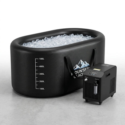 Cold Plunge Tub, 248 Gallon, 1 Horsepower, Heavy-Duty Ice Bath Tub for Athletes with Hot & Cold, Portable Inflatable Plunge Chiller with Water Treatment Kit, Immersion Therapy, Wifi (Black, 1 Set) — Studio Shot