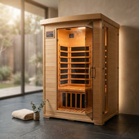 Coronado 2-Person Hemlock Deluxe Infrared Sauna with 6 Carbon Heaters — Studio Shot
