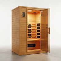Coronado 2-Person Hemlock Deluxe Infrared Sauna with 6 Carbon Heaters — Studio Shot