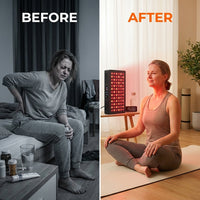 Red Light Therapy Panel, Dual Chip LED 660Nm 850Nm near Infrared Light for Body & Face, High Power Red Light Therapy Device for Muscle Recovery, Joint Pain Relief, Skin Rejuvenation at Home — Before & After